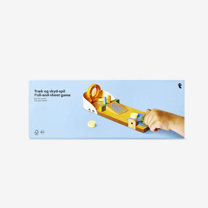 Wooden pull and shoot game