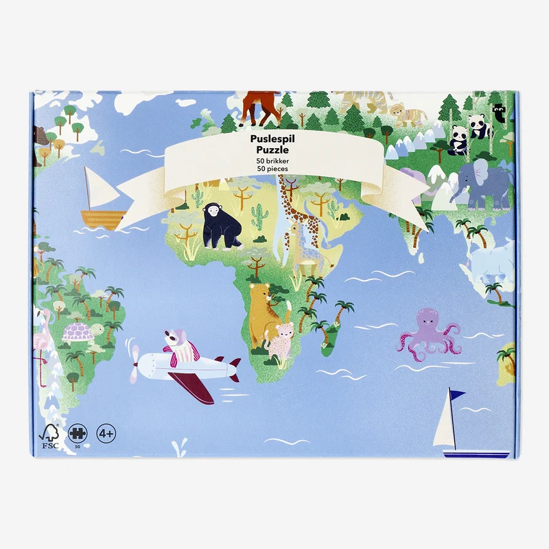 Puzzle - Illustrated world map