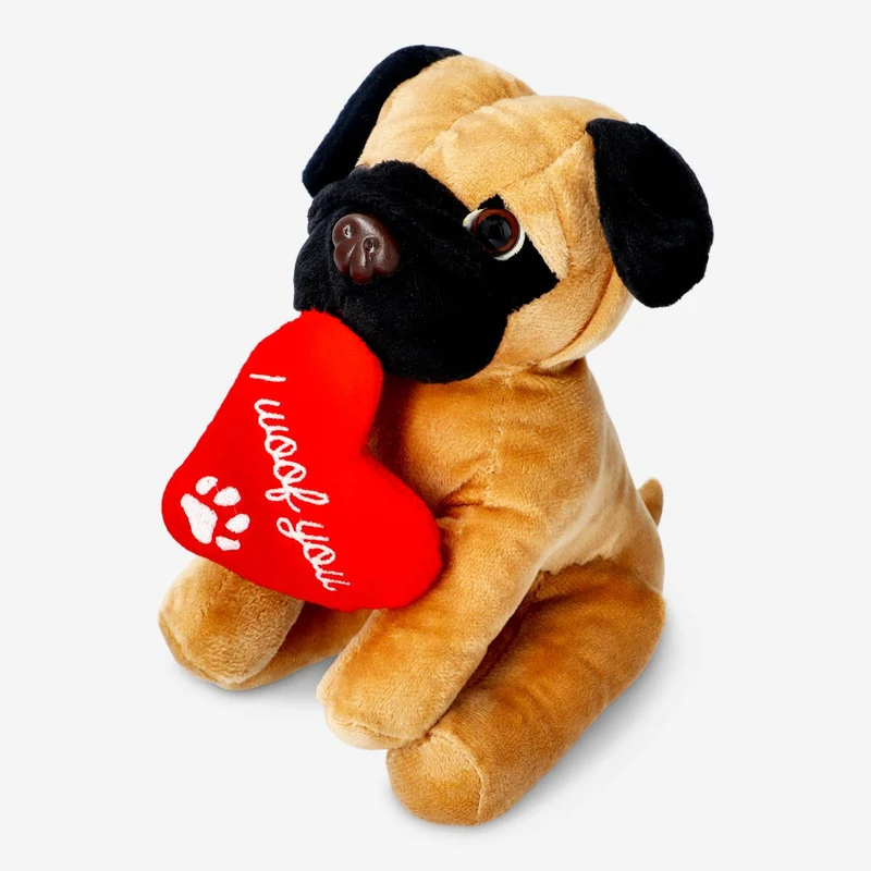 Pet toy - Plush dog with heart