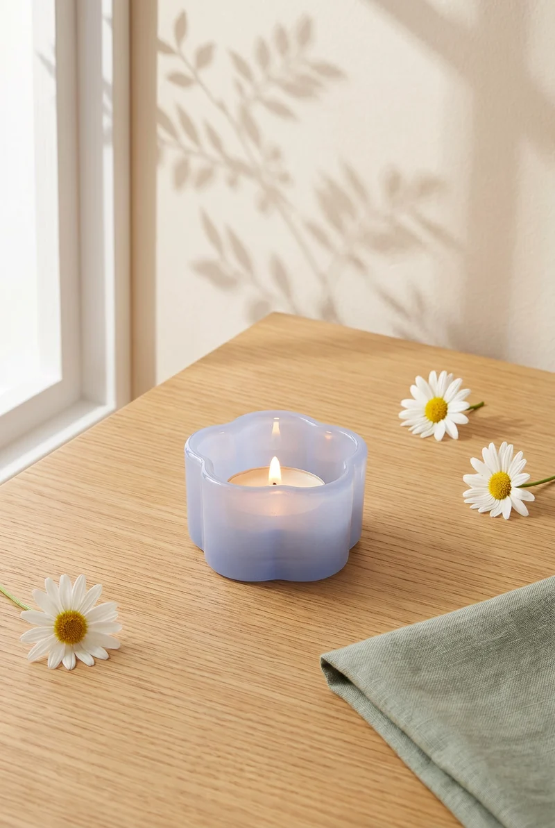 Milky glass tealight holders CL