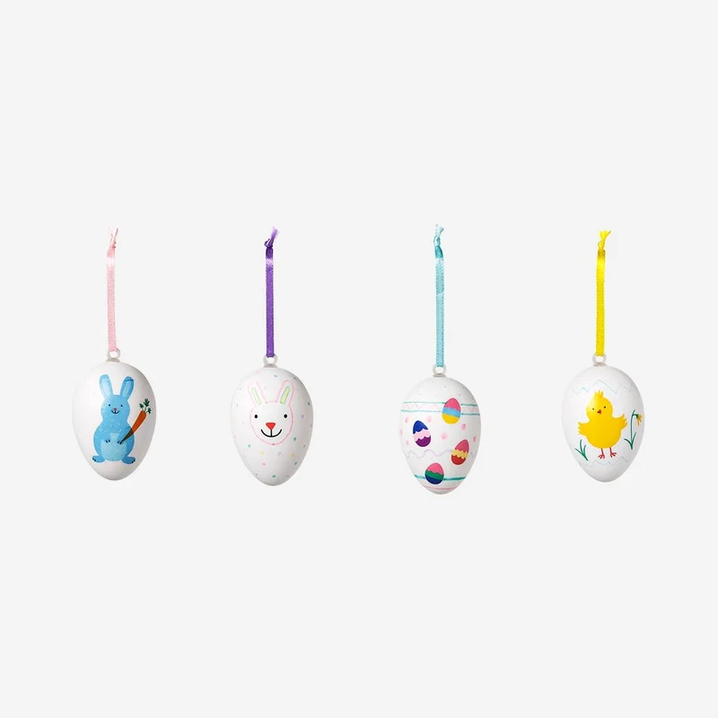 DIY decorative eggs. With stickers and markers
