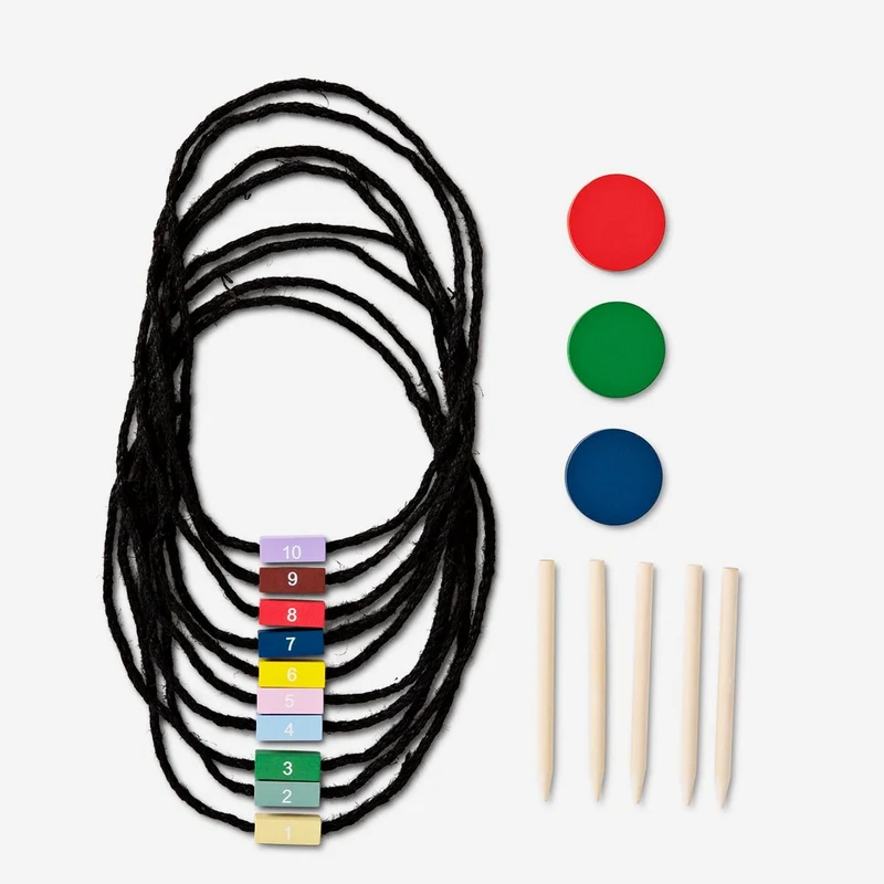Hopscotch and ring toss. 2 in 1