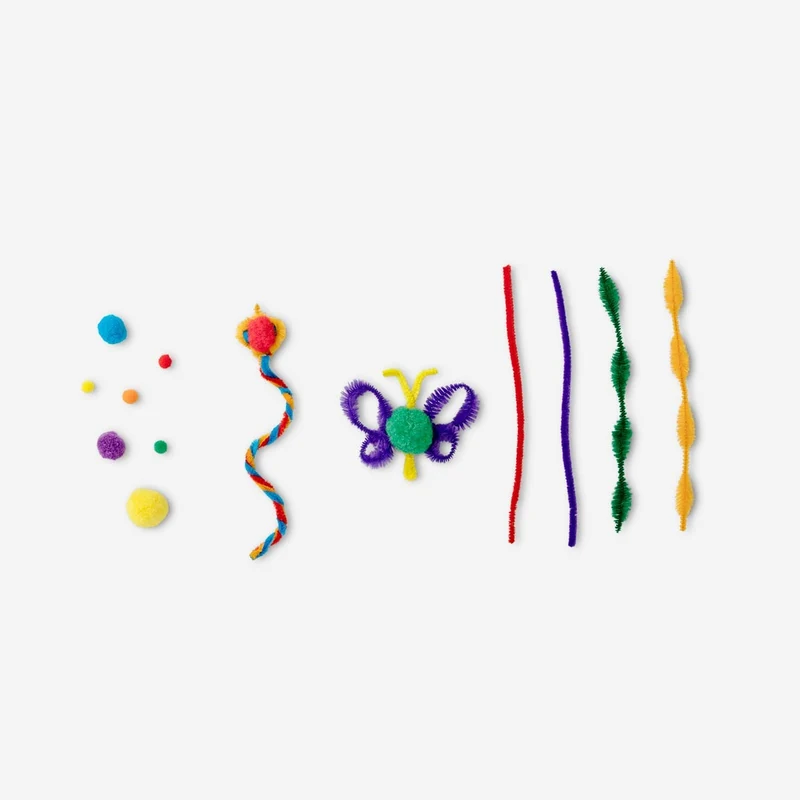 Pompoms and pipe cleaners