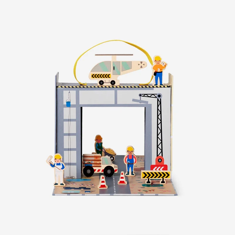 Play suitcase with construction site