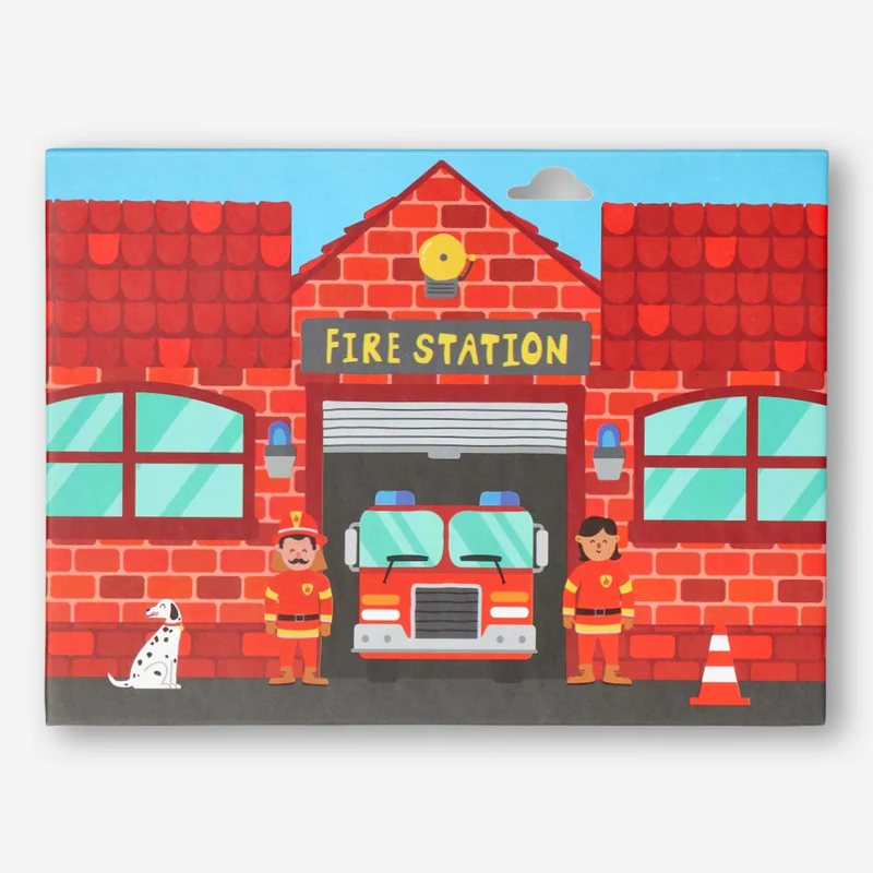 Magnetic book. Fire station