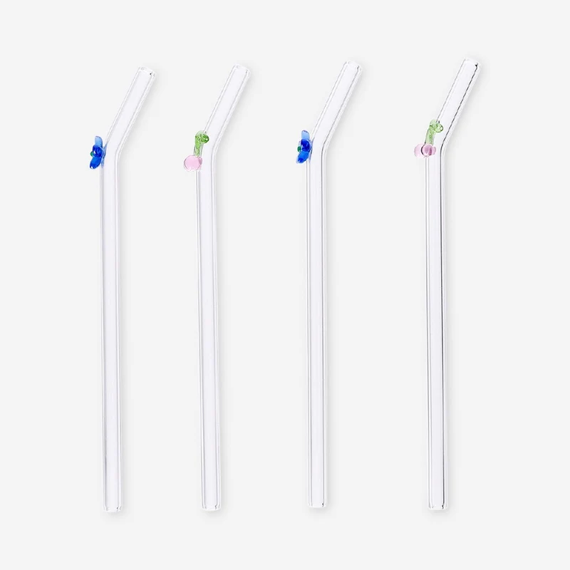 Glass straws flowers & fruit CL
