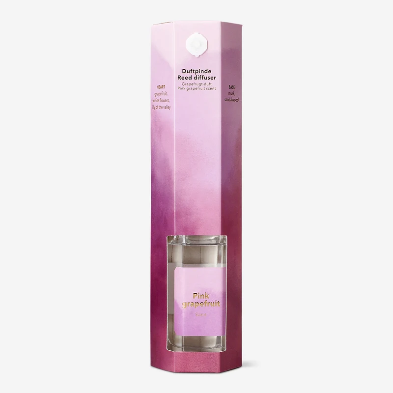 Reed diffuser with pink grape