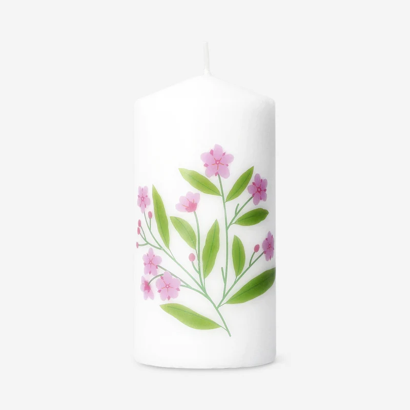 CL Pillar candle with flower