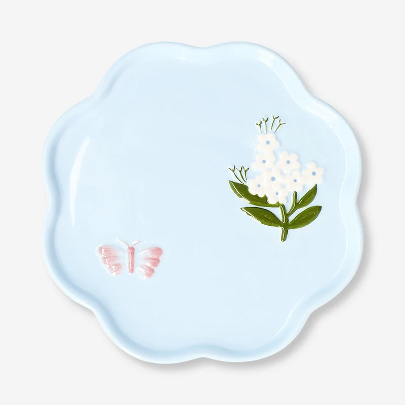 CL floral plate with butterfly