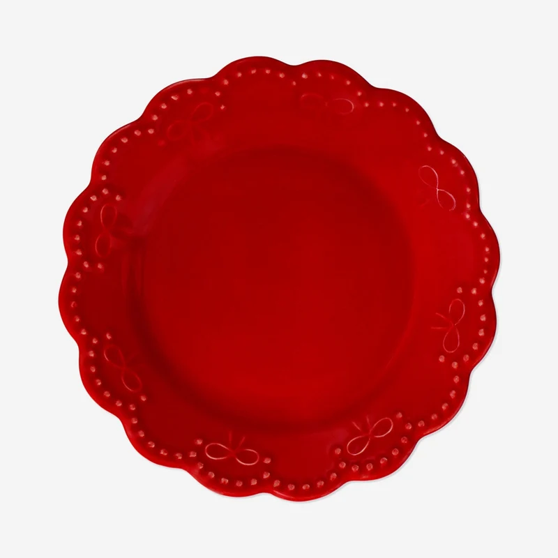CL red plate embossed bow