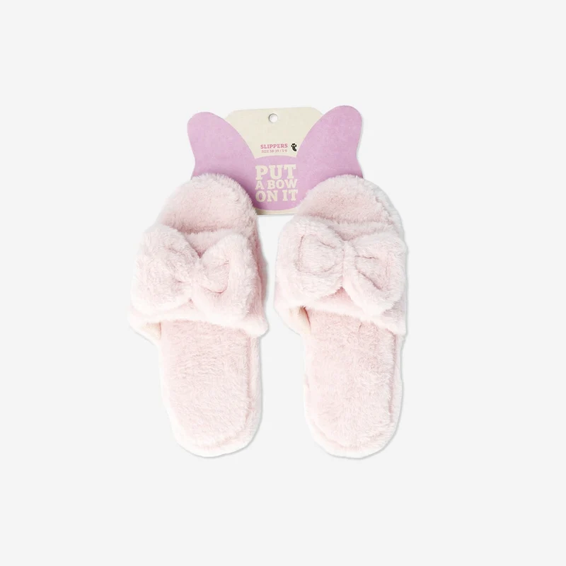 CL slippers fluffy bow