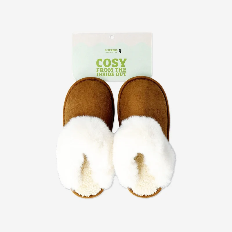 CL brown slippers with plush
