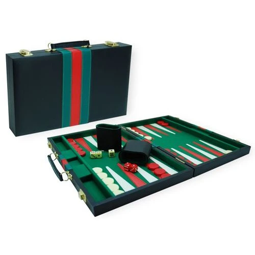 Backgammon vinyl 38 cm black/green/red