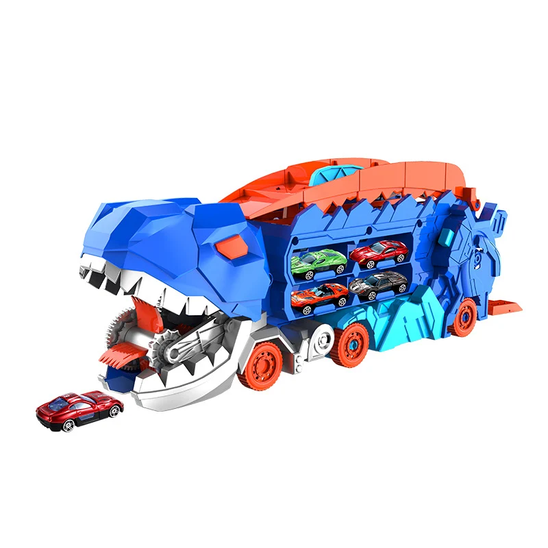 DinoRacer™ Dinosaurie Biltransport för Barn – Launcher & 12 Leksaksbilar