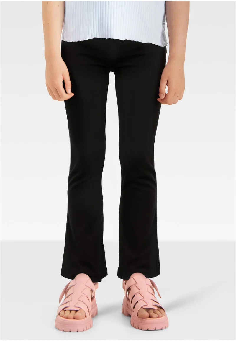 Girls Recycled High Waist Flared Leggings black 158/164