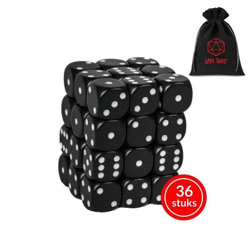 D6 Dice Set Black (36)