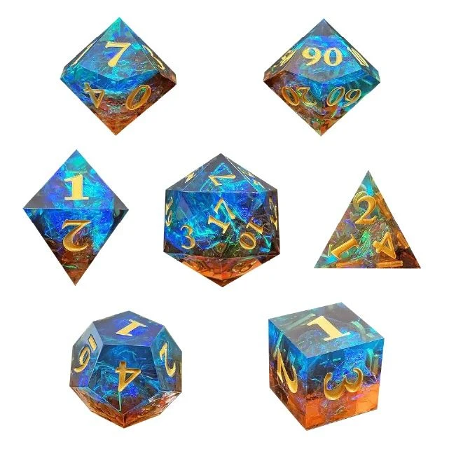 Firey Sunset Sharp Edge Sharp-Edge Dice Set (7)