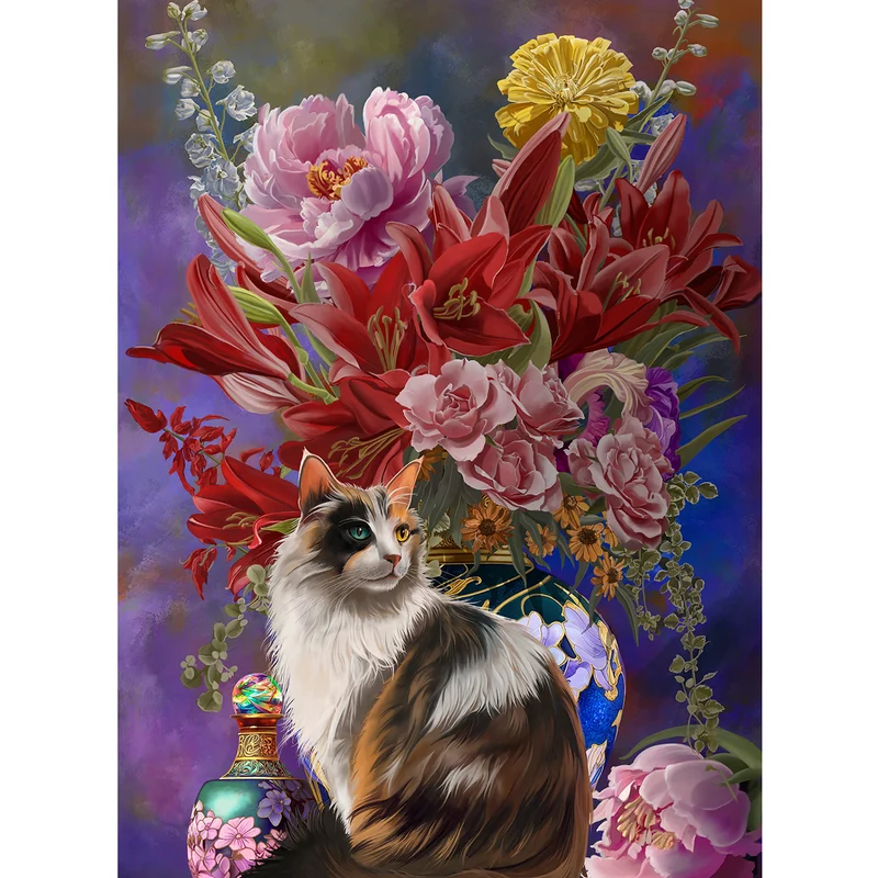 Katter och blommor
