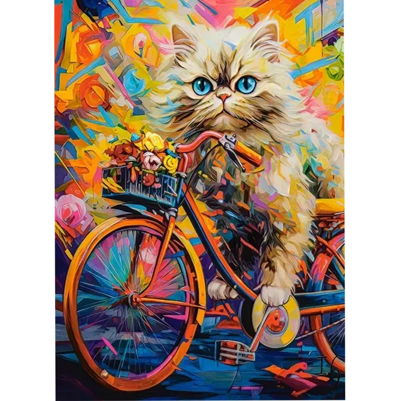 En katt på en cykel