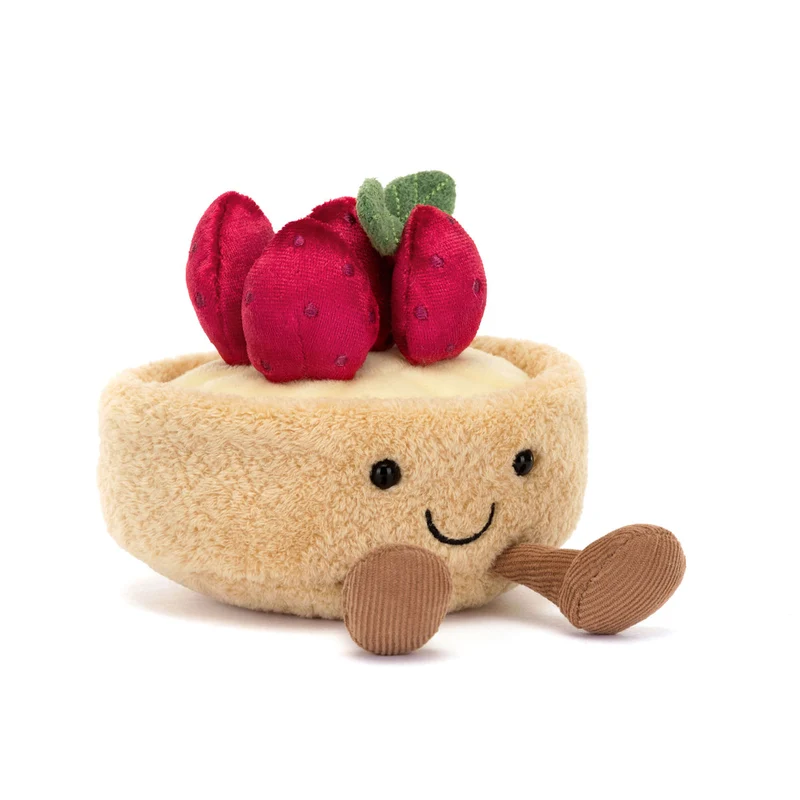 Jellycat gosedjur, Food bake, Amuseables Fleurette Tarte Aux Fraises - 11 cm