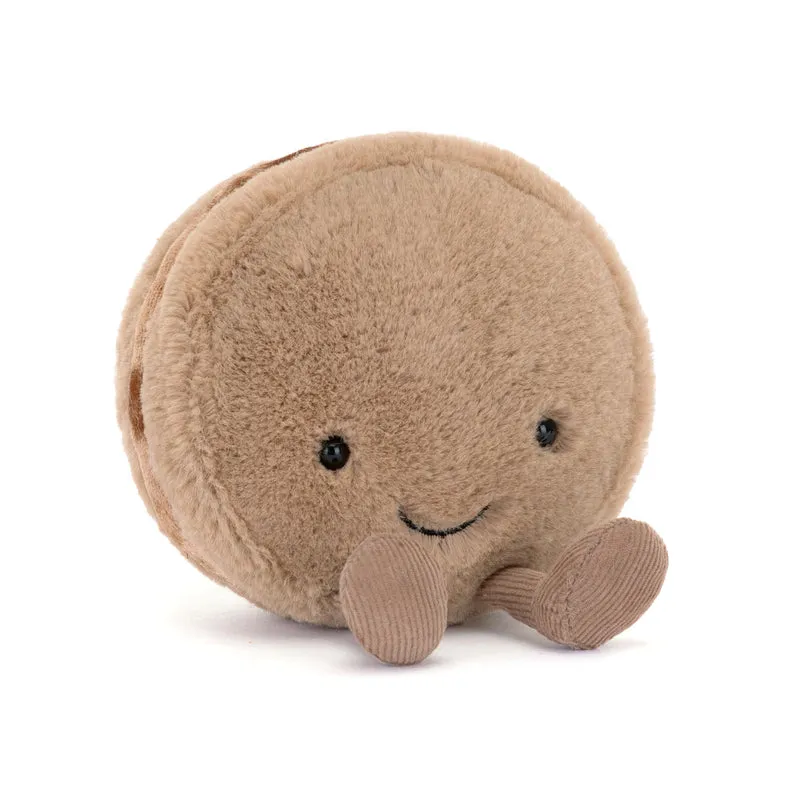 Jellycat gosedjur, Food bake, Amuseables Mona Macaron Choklad - 12 cm