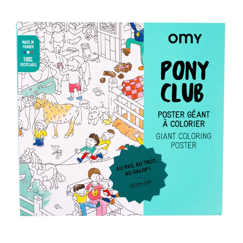 Omy stort färgläggningsplakat, 70 x 100 cm - Pony club