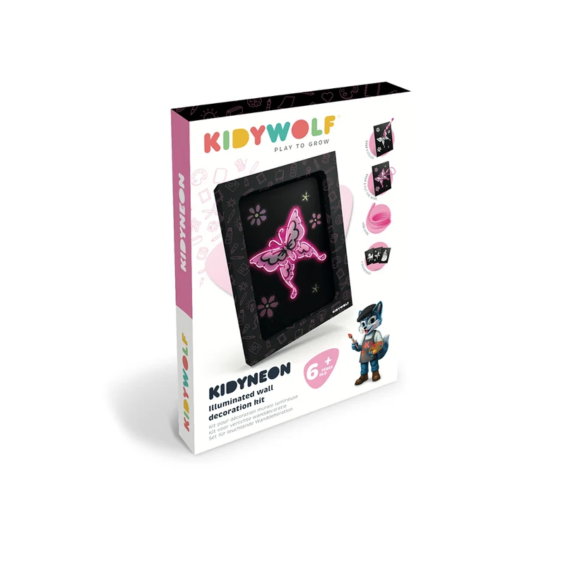 Kidyneon, DIY självlysande bilder med rosa neontråd - Once upon a time