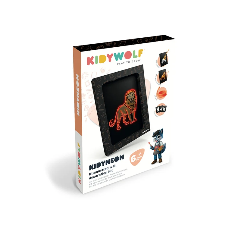 Kidyneon, DIY självlysande bilder med orange neontråd - Animal