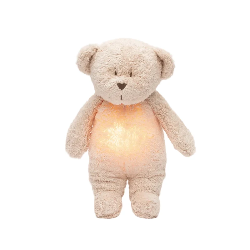 Moonie 2.0, ekologisk Humming björn med rosa brus och lampa - Rose