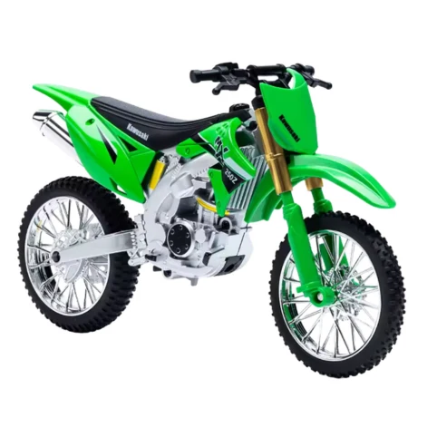 Grön Crossmotorcykel Leksak i Metall – Modellmotorcykel Skala 1:10 för Barn