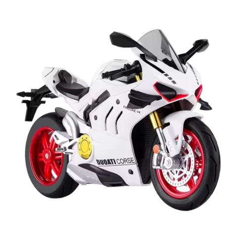 Diecast Racingmotorcykel - Vit