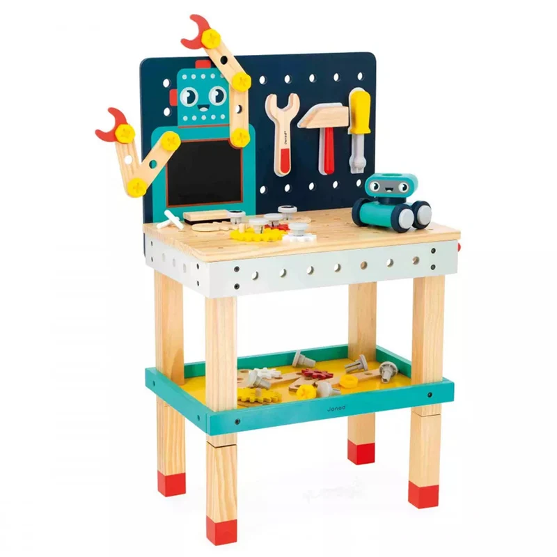 Janod Verktygsbänk i trä, Brico'Kids - Big Robot DIY