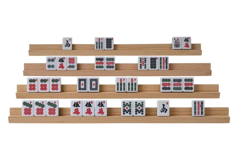 Wooden Mah Jongg tile rack, 35 cm (6697)