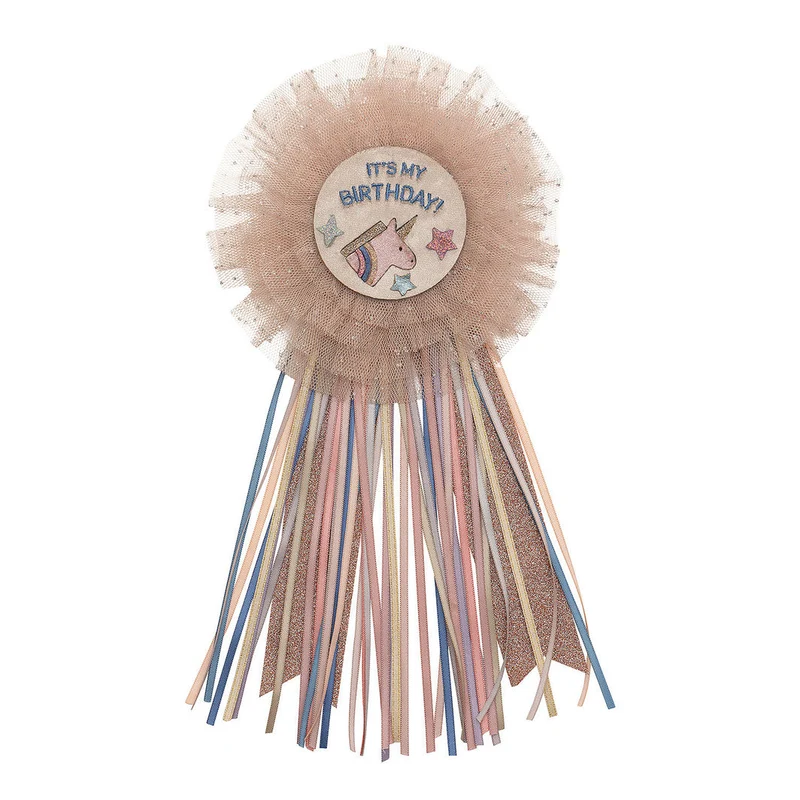 Mimi & Lula badge, Birthday Unicorn Celeste