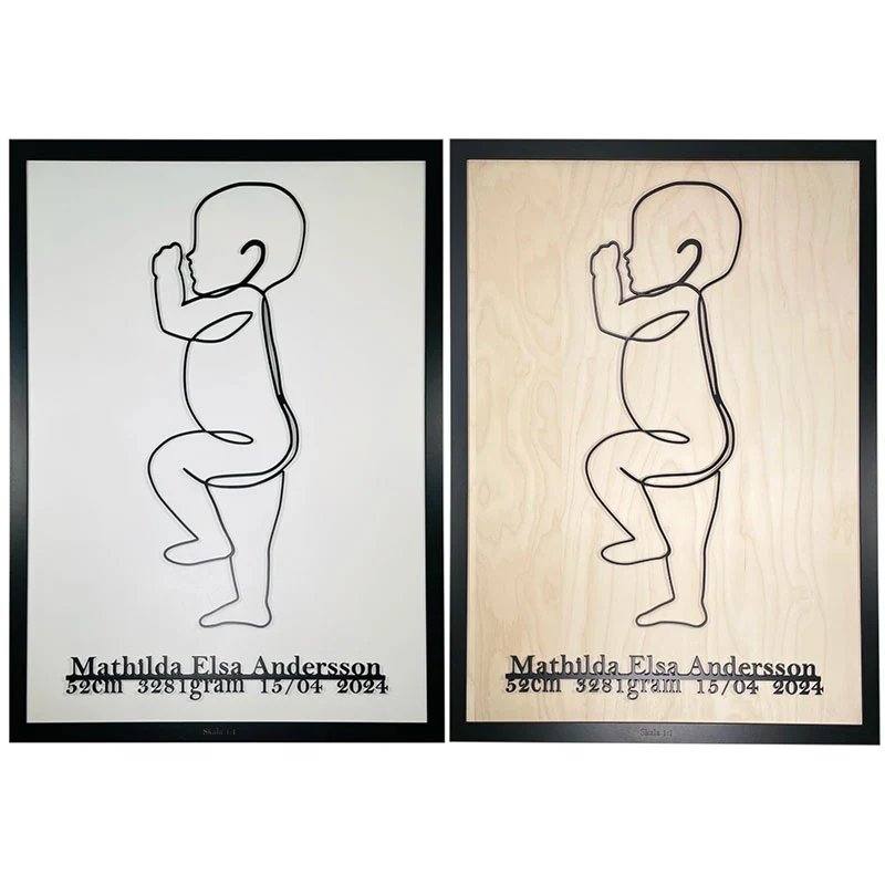 Personlig födelsetavla i naturlig storlek, 50x70cm