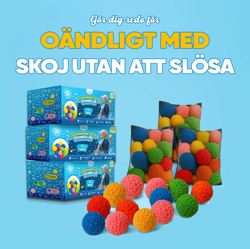 30 KiddoSpace återanvändbara vattensvampbollar (Köp 10 bollar få 20 gratis)