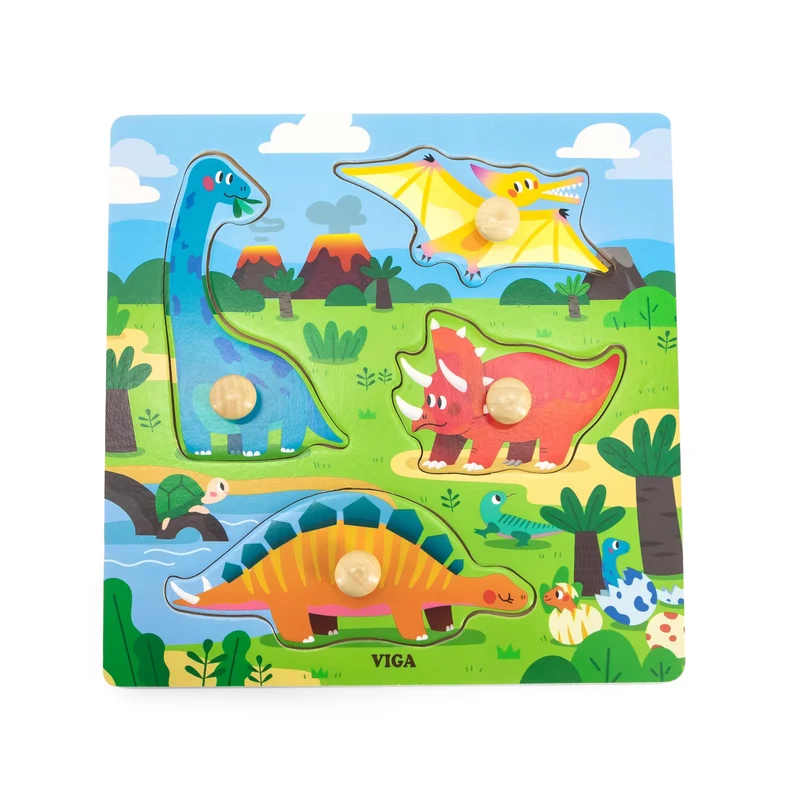 Knoppussel med 4 dinosaurier – PolarB by VIGA