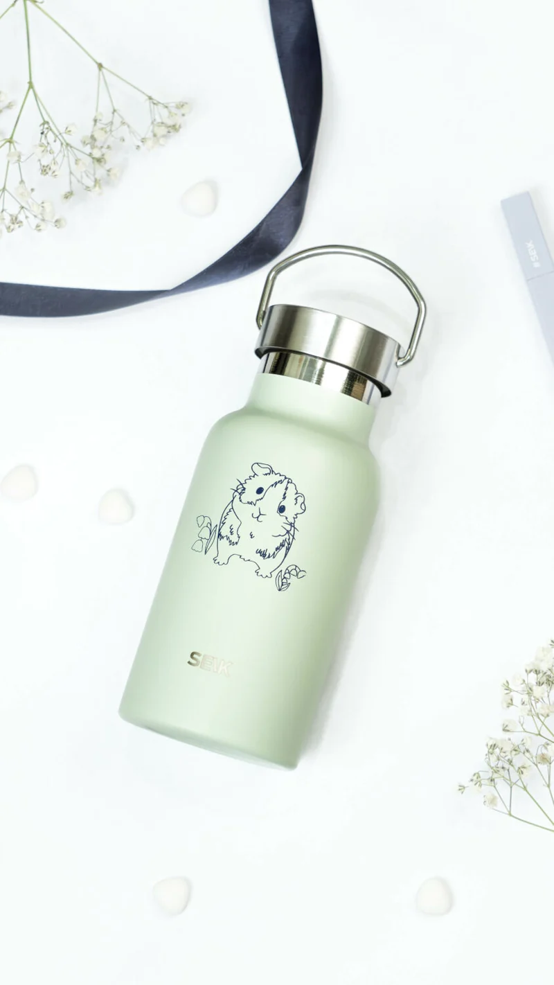 SEIK Termos & vattenflaska 350 ml – Marsvin, ljusgrön