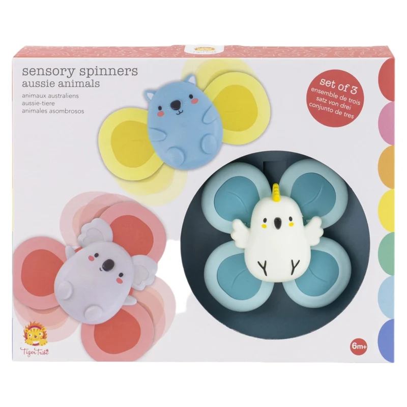 Tiger Tribe babyleksaker, Sensory Spinners – Aussie Animals