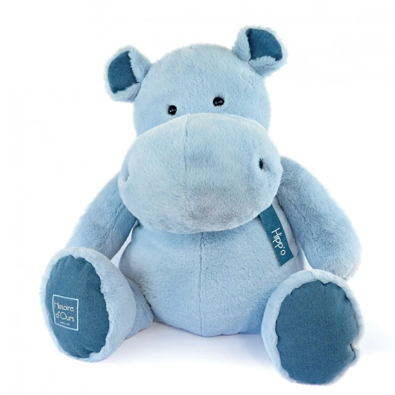 Doudou et Compagnie Flodhäst gosedjur, Denimblå - 85 cm