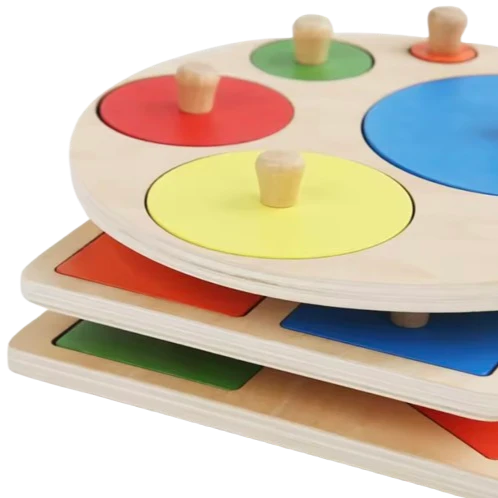 Montessori Pussel – Träleksak Färger Form