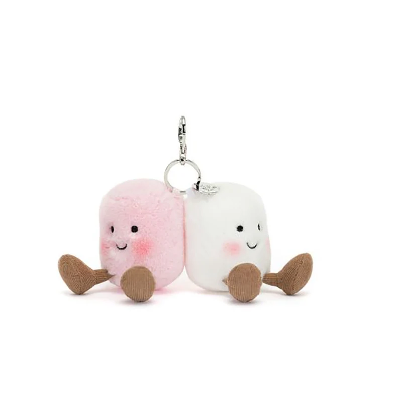 Jellycat jul, Amuseables nyckelring med marshmallows - 9 cm