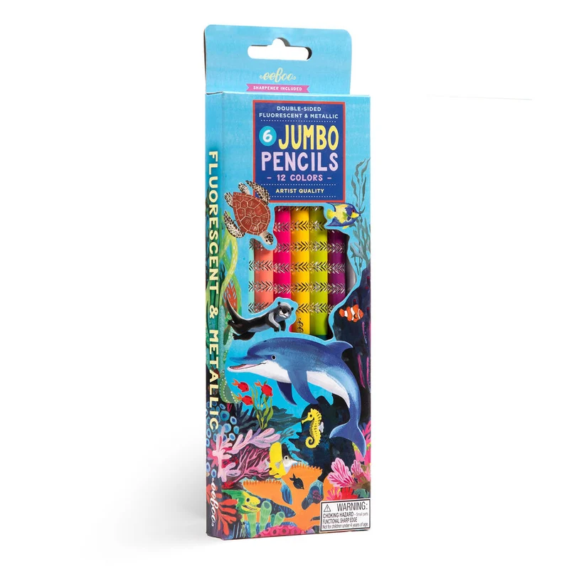 eeBoo 6 jumbo färgpennor, Sea Life Special