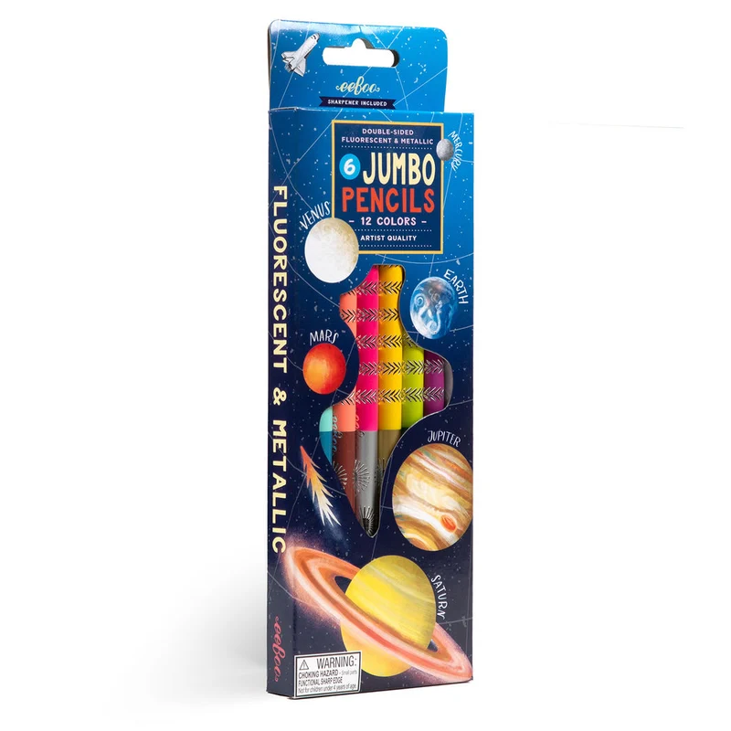 eeBoo - 6 jumbo färgpennor - Our Planets Special