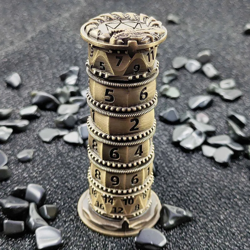 Hjul 7-i-1 spin tärning för dnd/rollspel - Torn - Brons