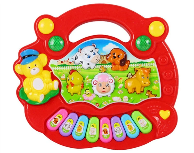 Kids Musical Piano - Musikskoj med djur- Leksakspiano
