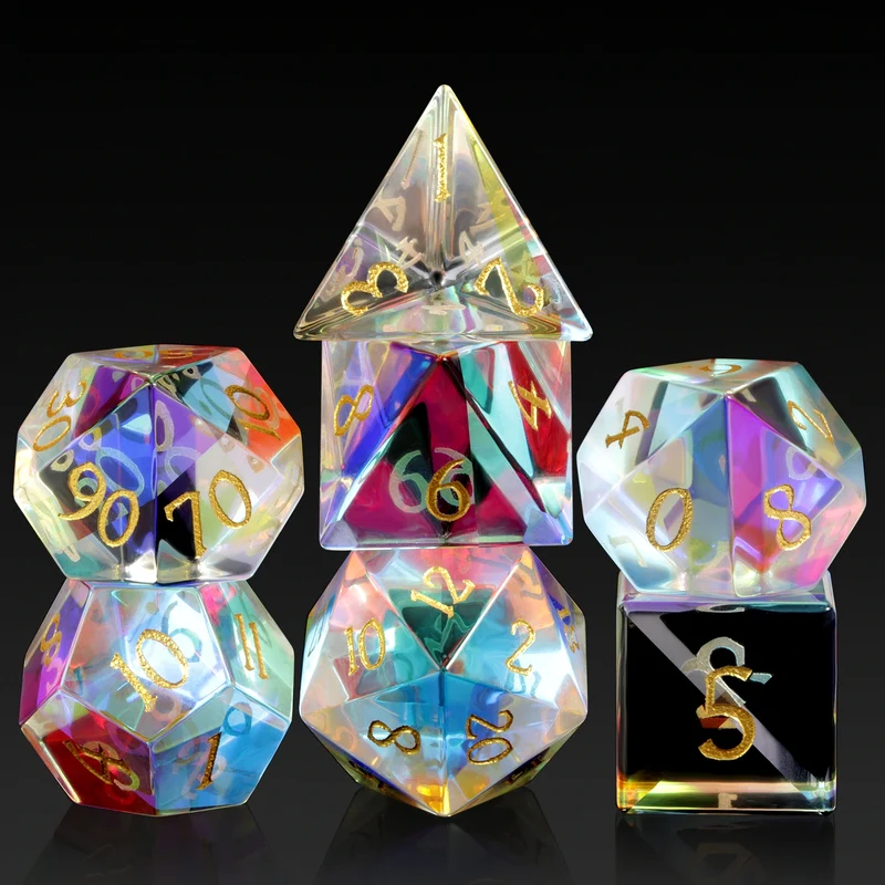 A Role Playing Dice Set - Prismatic Glass Dice