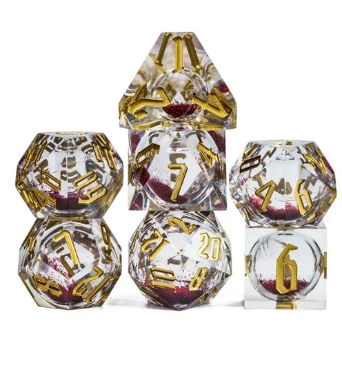 A Role Playing Dice Set - White ( Red Liquid Core)