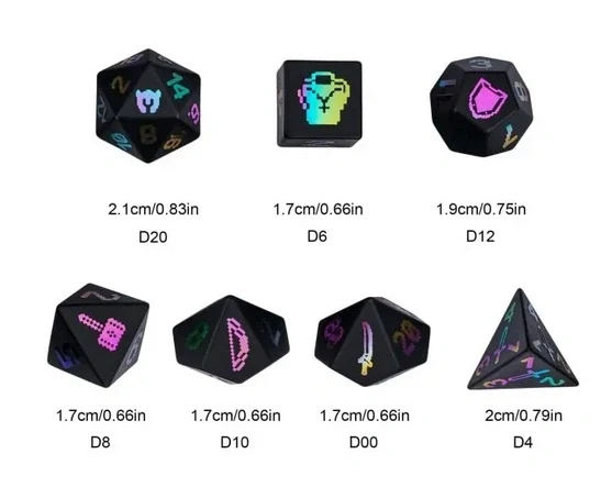 A Role Playing Dice Set - Obsidian Gemstone Dice