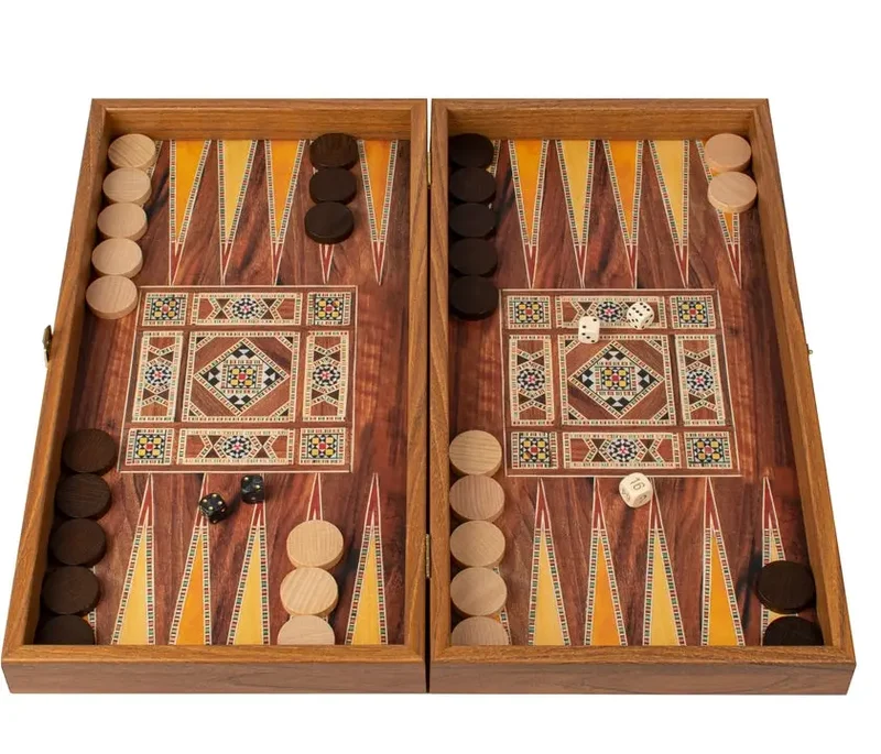 Handcrafted Traditional Mosaic Backgammon and Checker Set, medium